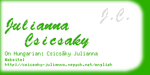 julianna csicsaky business card