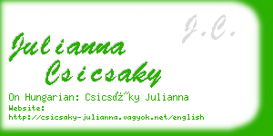 julianna csicsaky business card